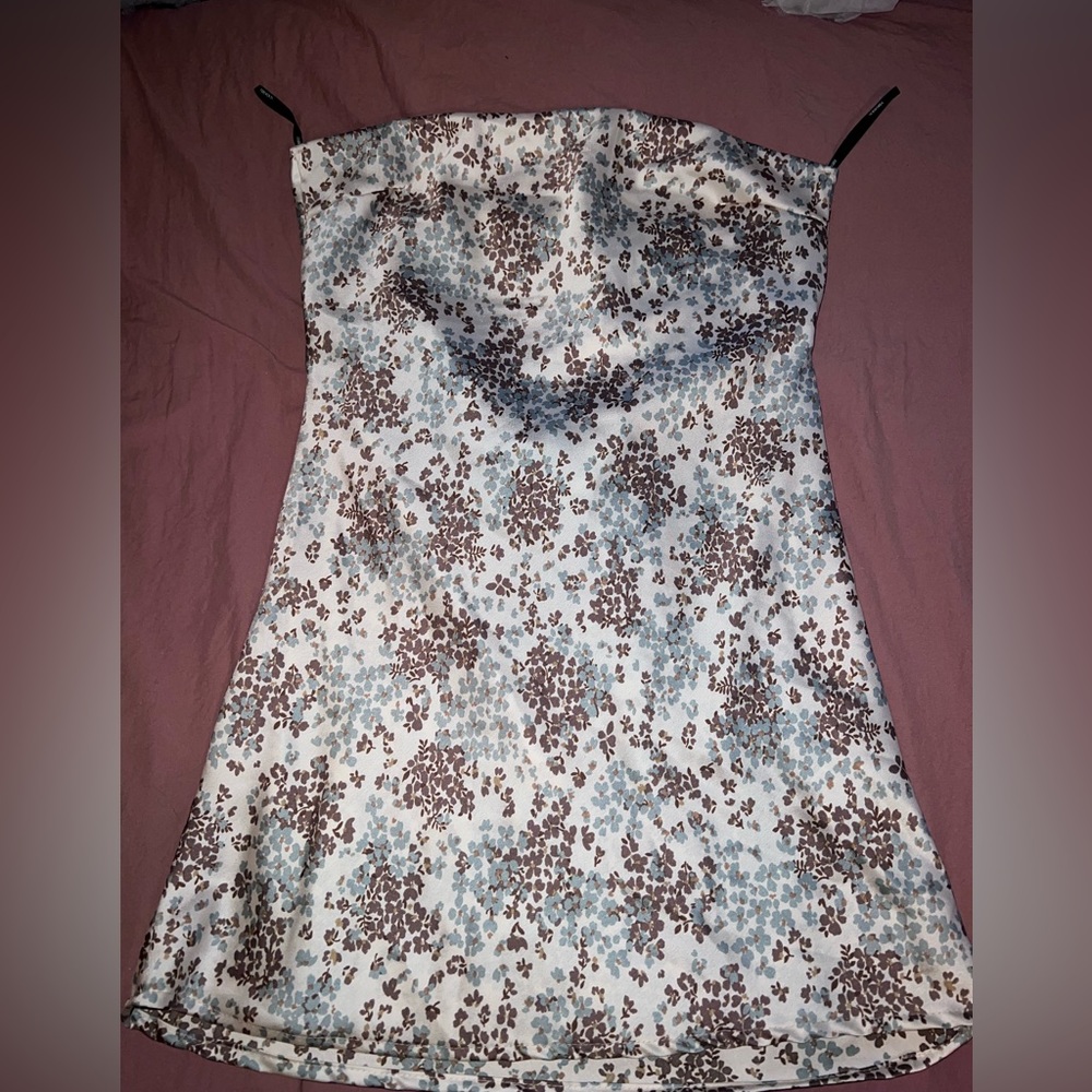 Polyester Floral Print Mini Dress